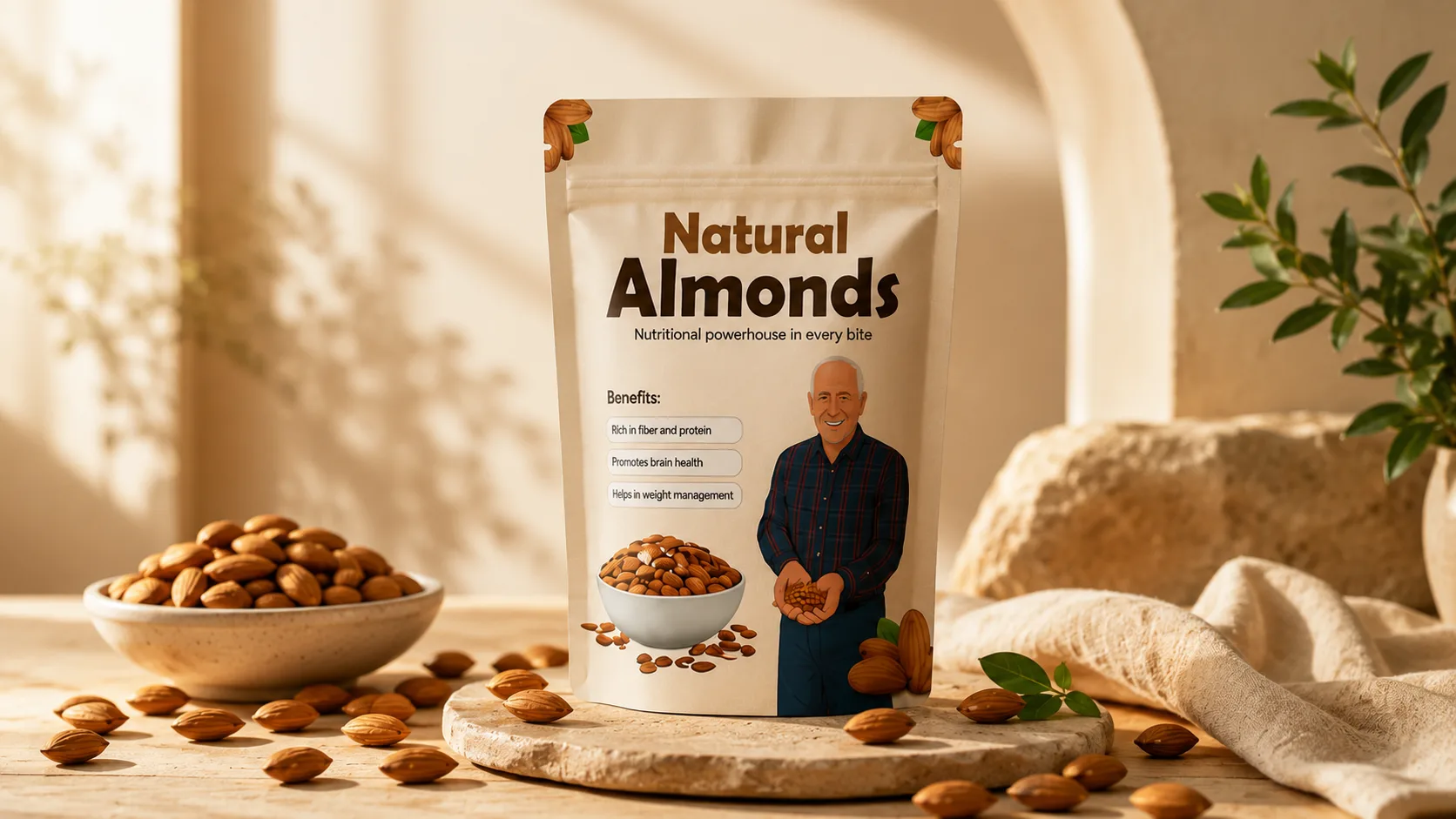 Natural Almond — Packaging Design Case Study by Raghav Chopra